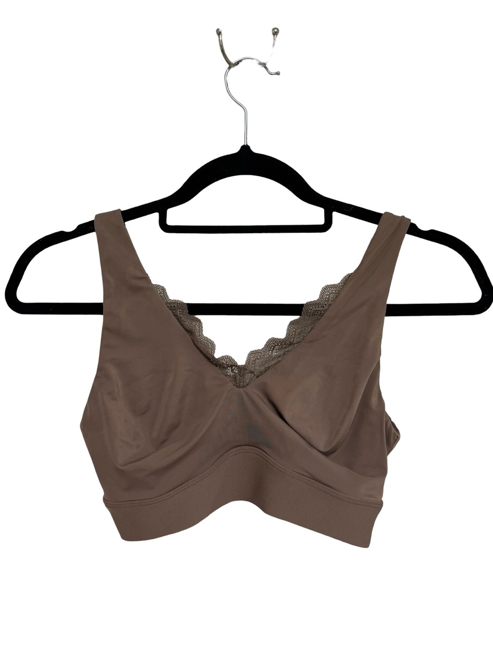 Harper Wilde Bliss Lace Trimmed Bralette in Taupe - Size M